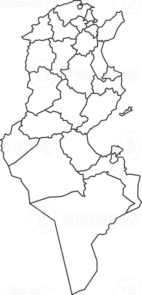 Map of Tunisia divided into regions